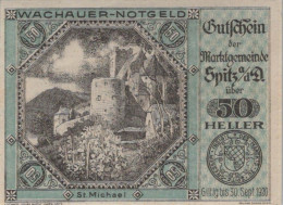 50 HELLER 1920 Stadt WACHAU Niedrigeren Österreich Notgeld Banknote #PF200 - [11] Local Banknote Issues