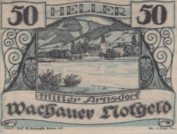 50 HELLER 1920 Stadt WACHAU Niedrigeren Österreich Notgeld Banknote #PE060 - [11] Local Banknote Issues