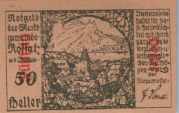 50 HELLER 1920 Stadt WACHAU Niedrigeren Österreich Notgeld Banknote #PD975 - [11] Local Banknote Issues