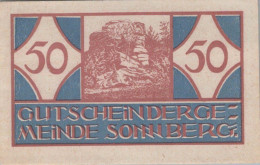 50 HELLER 1920 Stadt SONNBERG Oberösterreich Österreich UNC Österreich Notgeld #PH017 - Lokale Ausgaben