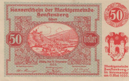 50 HELLER 1920 Stadt SENFTENBERG Niedrigeren Österreich Notgeld #PE858 - [11] Local Banknote Issues
