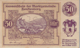 50 HELLER 1920 Stadt SENFTENBERG Niedrigeren Österreich Notgeld #PE846 - [11] Emissions Locales