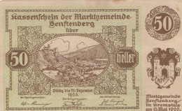 50 HELLER 1920 Stadt SENFTENBERG Niedrigeren Österreich Notgeld #PE827 - Lokale Ausgaben