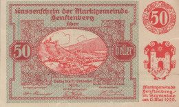 50 HELLER 1920 Stadt SENFTENBERG Niedrigeren Österreich Notgeld #PE765 - [11] Local Banknote Issues