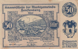 50 HELLER 1920 Stadt SENFTENBERG Niedrigeren Österreich Notgeld #PE702 - Lokale Ausgaben