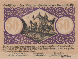 50 HELLER 1920 Stadt SCHWERTBERG Oberösterreich Österreich UNC Österreich Notgeld #PH008 - Lokale Ausgaben