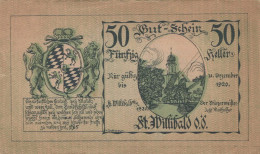 50 HELLER 1920 Stadt SANKT WILLIBALD Oberösterreich Österreich Notgeld #PF779 - [11] Local Banknote Issues