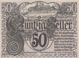 50 HELLER 1920 Stadt SANKT VEIT IM PONGAU Salzburg Österreich Notgeld #PE613 - [11] Local Banknote Issues