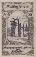 50 HELLER 1920 Stadt SANKT PÖLTEN Niedrigeren Österreich Notgeld Papiergeld Banknote #PG693 - [11] Local Banknote Issues
