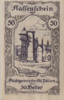 50 HELLER 1920 Stadt SANKT PoLTEN Niedrigeren Österreich Notgeld #PE839 - [11] Local Banknote Issues