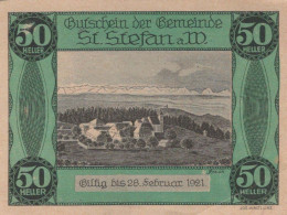 50 HELLER 1920 Stadt SANKT STEFAN AM WALDE Oberösterreich Österreich #PE860 - [11] Local Banknote Issues