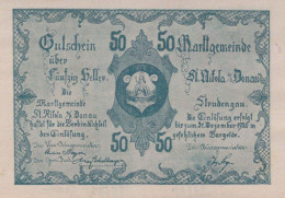 50 HELLER 1920 Stadt SANKT NIKOLA AN DER DONAU Oberösterreich Österreich UNC #PH049 - [11] Local Banknote Issues