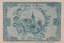 50 HELLER 1920 Stadt SANKT NIKOLA AN DER DONAU Oberösterreich Österreich #PI401 - [11] Local Banknote Issues
