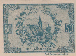 50 HELLER 1920 Stadt SANKT NIKOLA AN DER DONAU Oberösterreich Österreich #PE785 - [11] Local Banknote Issues