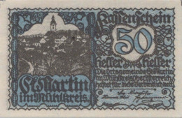 50 HELLER 1920 Stadt SANKT MARTIN IM MÜHLKREIS Oberösterreich Österreich UNC #PH100 - [11] Local Banknote Issues