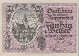 50 HELLER 1920 Stadt ROberenSTHAL Niedrigeren Österreich Notgeld #PD991 - [11] Local Banknote Issues