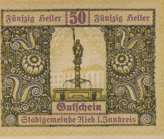 50 HELLER 1920 Stadt RIED IM INNKREIS Oberösterreich Österreich Notgeld Papiergeld Banknote #PG663 - [11] Local Banknote Issues