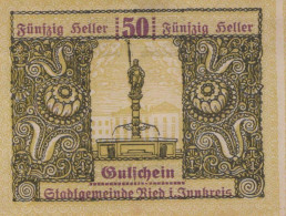 50 HELLER 1920 Stadt RIED IM INNKREIS Oberösterreich Österreich Notgeld #PI274 - [11] Local Banknote Issues