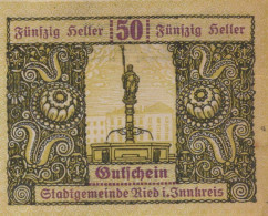 50 HELLER 1920 Stadt RIED IM INNKREIS Oberösterreich Österreich Notgeld #PE526 - [11] Local Banknote Issues