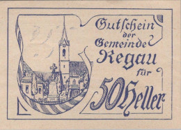 50 HELLER 1920 Stadt REGAU Oberösterreich Österreich UNC Österreich Notgeld Banknote #PH058 - [11] Local Banknote Issues