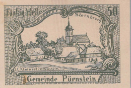 50 HELLER 1920 Stadt PÜRNSTEIN Niedrigeren Österreich Notgeld Banknote #PE519 - [11] Emissions Locales