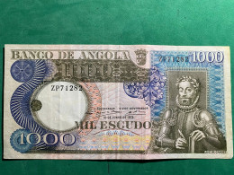 1000$00 Escudos Note, Banco De Angola, By Luís De Camões, 10 June 1973. - Portugal