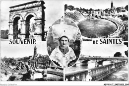 ADVP3-17-0204 - SOUVENIR DE SAINTES - L'arc De Triomphe - Les Arènes - Coiffe Saintongeaise - Le Pont  - Saintes