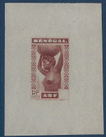 SENEGAL 1938 Epreuve De Couleur Lie De Vin & Sans Valeur Sur Papier De Chine RARE - Altri & Non Classificati