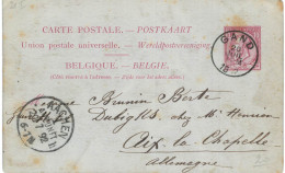 (Lot 02) Entier Postal  N° 46 écrit De Gand Vers D'Aix-la-Chapelle - Postkarten 1871-1909
