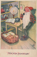 PÈRE NOËL Bonne Année Noël Vintage Carte Postale CPSMPF #PKG302.FR - Santa Claus