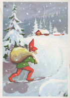 PÈRE NOËL Bonne Année Noël Vintage Carte Postale CPSM #PBL453.FR - Santa Claus