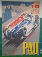 COURSE AUTOMOBILE PAU 1950 - AFFICHE POSTER - Voitures