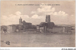 AFPP3-30-0226 - PONT-ST-ESPRIT - Vue Generale Et Le Rhone - Pont-Saint-Esprit