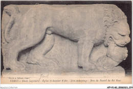 AFPP2-30-0138 - NIMES - Musée Lapidaire - Eglise St-Sauveur D'AIX - Lion Androphage - Bras Du Fauteuil Du Roi Rene - Nîmes