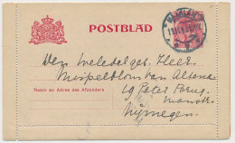 Postblad G. 14 Haarlem - Nijmegen 1913 - Entiers Postaux