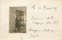 CARTE PHOTO  MILITAIRE SOUVENIR DE LA CAMPAGNE 1914 - Guerre 1914-18