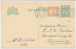 Briefkaart G. 99 A I / Bijfrankering Groningen - Duitsland 1919 - Entiers Postaux