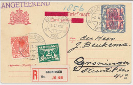 Briefkaart G. 209 B / Aangetekend / Bijfrankering Groningen 1926 - Entiers Postaux