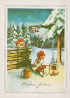 WEIHNACHTSMANN SANTA CLAUS WEIHNACHTSFERIEN Vintage Postkarte CPSM #PAK403.DE - Santa Claus
