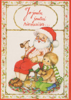 WEIHNACHTSMANN SANTA CLAUS KINDER WEIHNACHTSFERIEN Vintage Postkarte CPSM #PAK250.DE - Santa Claus