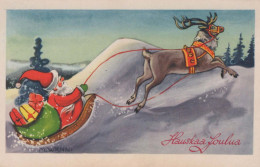 PAPÁ NOEL Feliz Año Navidad Vintage Tarjeta Postal CPSMPF #PKG363.ES - Santa Claus