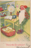 PAPÁ NOEL Feliz Año Navidad Vintage Tarjeta Postal CPSMPF #PKG301.ES - Santa Claus