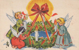 ÁNGEL Navidad Vintage Tarjeta Postal CPA #PKE135.ES - Angels