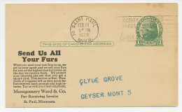 Postal Stationery USA 1929 Fur - Muskrats - Kostums