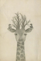 JIRAFA Animales Vintage Tarjeta Postal CPSM #PBS958.ES - Giraffes