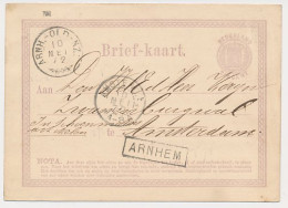 Trein Haltestempel Arnhem 1872 - Brieven En Documenten