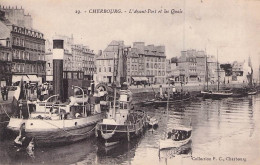 CHERBOURG L'AVANT PORT ET LES QUAIS 1919 - Cherbourg
