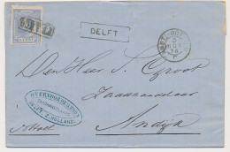 Trein Haltestempel Delft 1874 - Brieven En Documenten