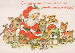 PAPÁ NOEL Feliz Año Navidad Vintage Tarjeta Postal CPSM #PBA940.ES - Santa Claus