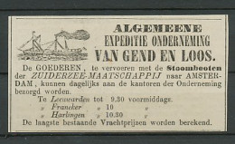 Advertentie 1866 Harlingen - Amsterdam - Brieven En Documenten